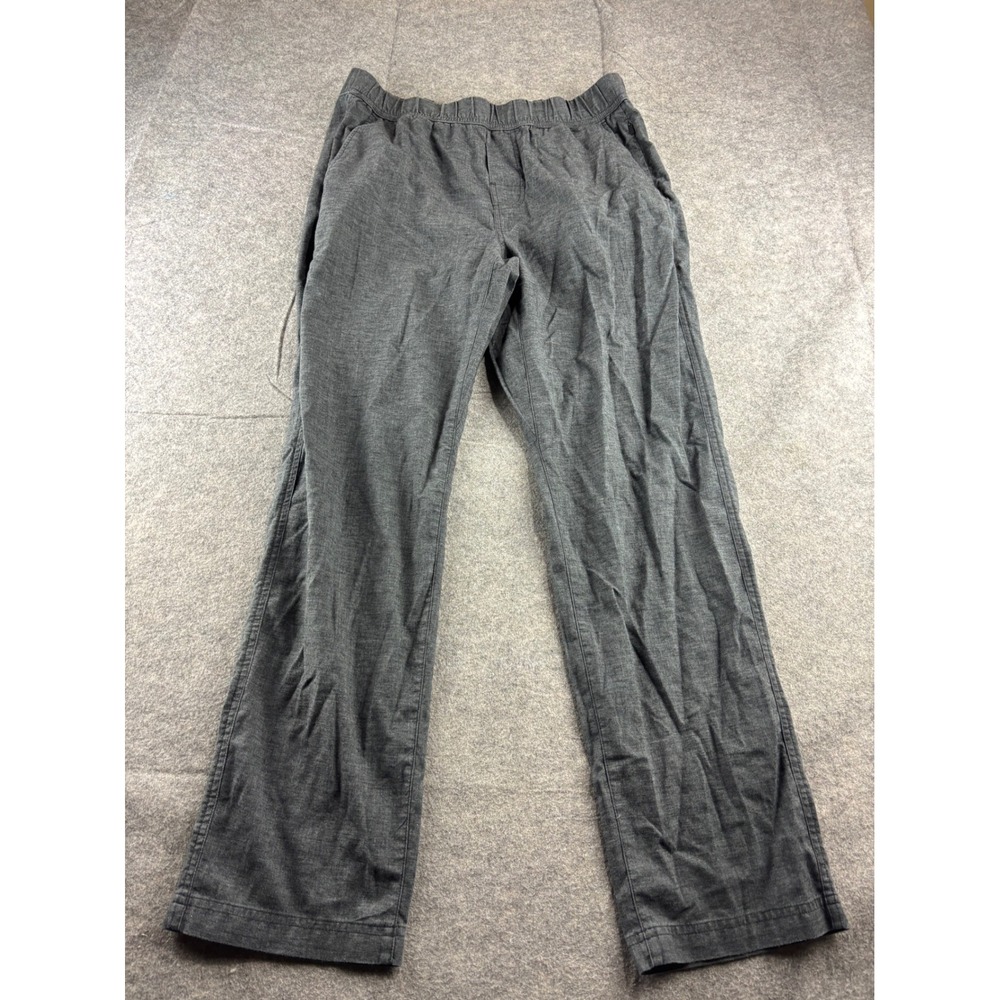 Prana Hemp Blend Yoga Pants Mens Medium Charcoal Grey Straight Leg Stretch